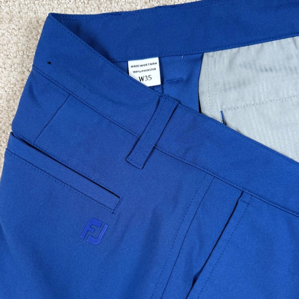 FootJoy Mens 35 Blue 9" Performance Polyester Golf Shorts